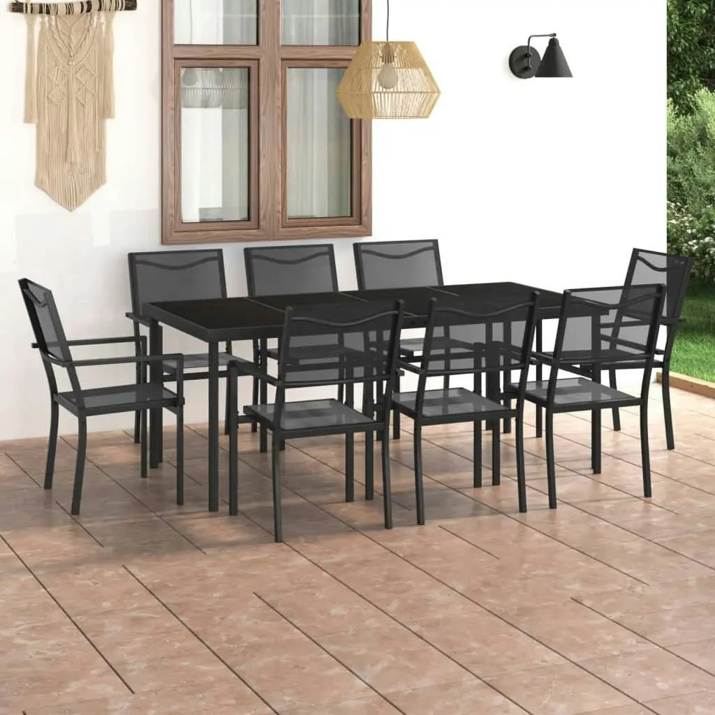 9 Piece Outdoor Dining Set Steel 3073519