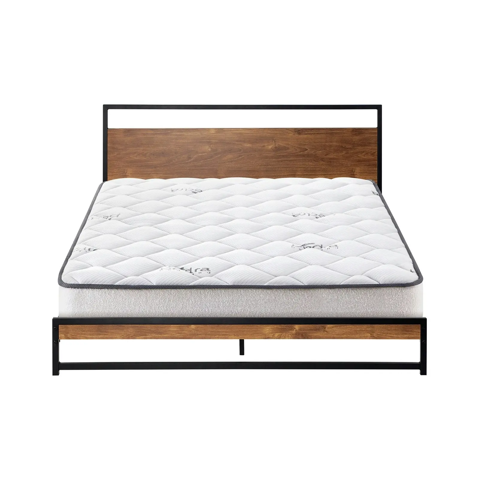 Oikiture Metal Bed Frame Double Size Beds Platform with Mattress