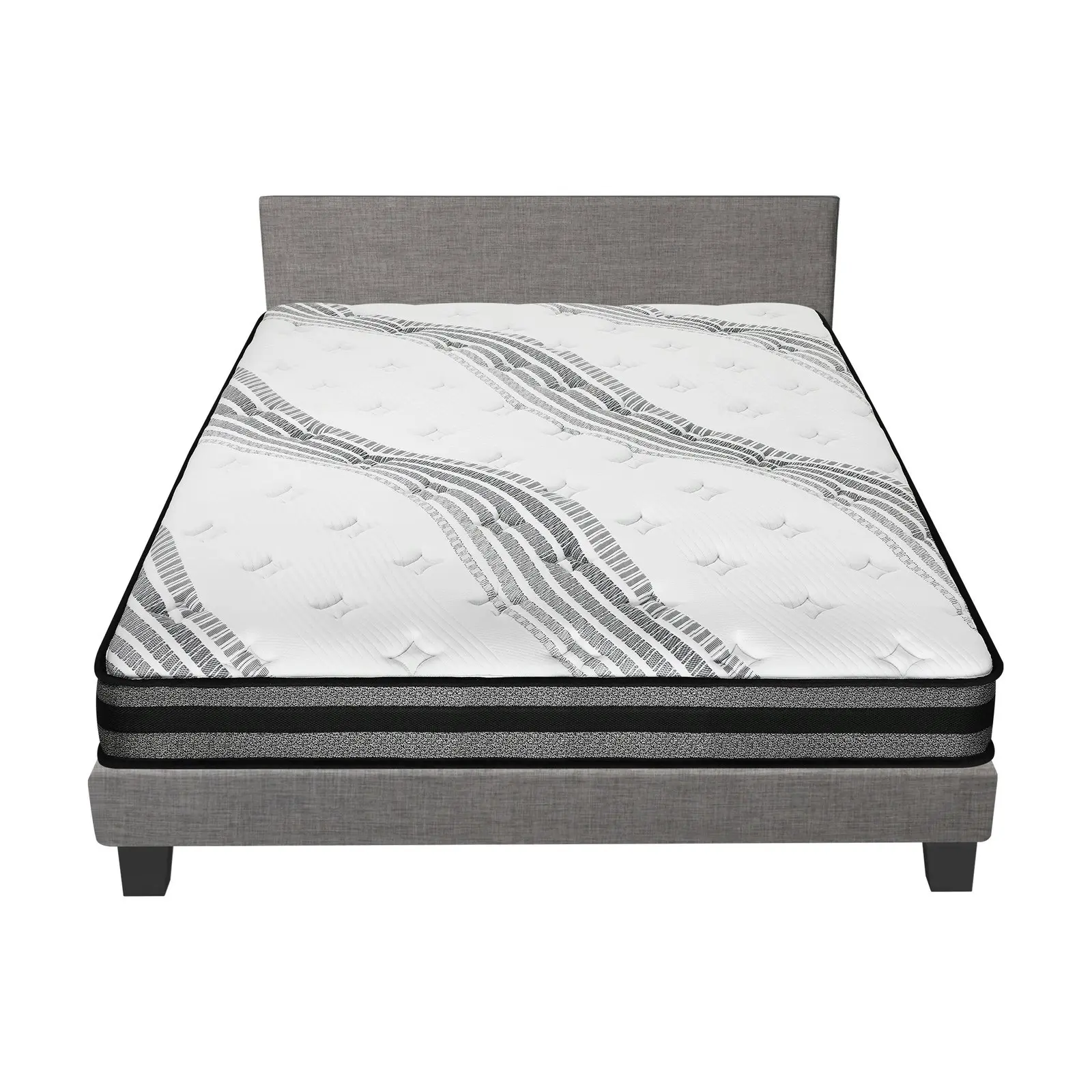 Oikiture Bed Frame with Queen Size Mattress Set VANK