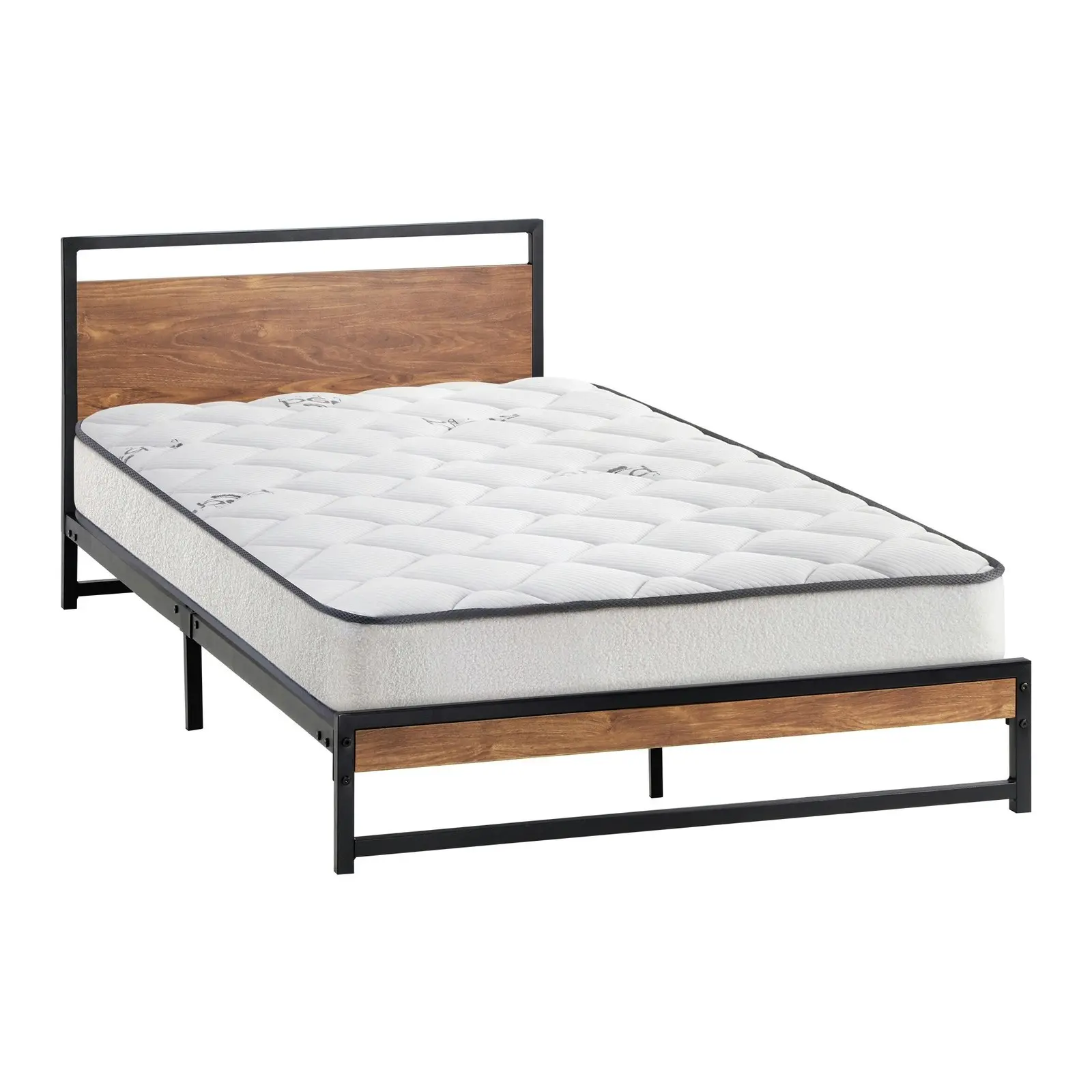 Oikiture Metal Bed Frame King Single Beds Platform with Mattress