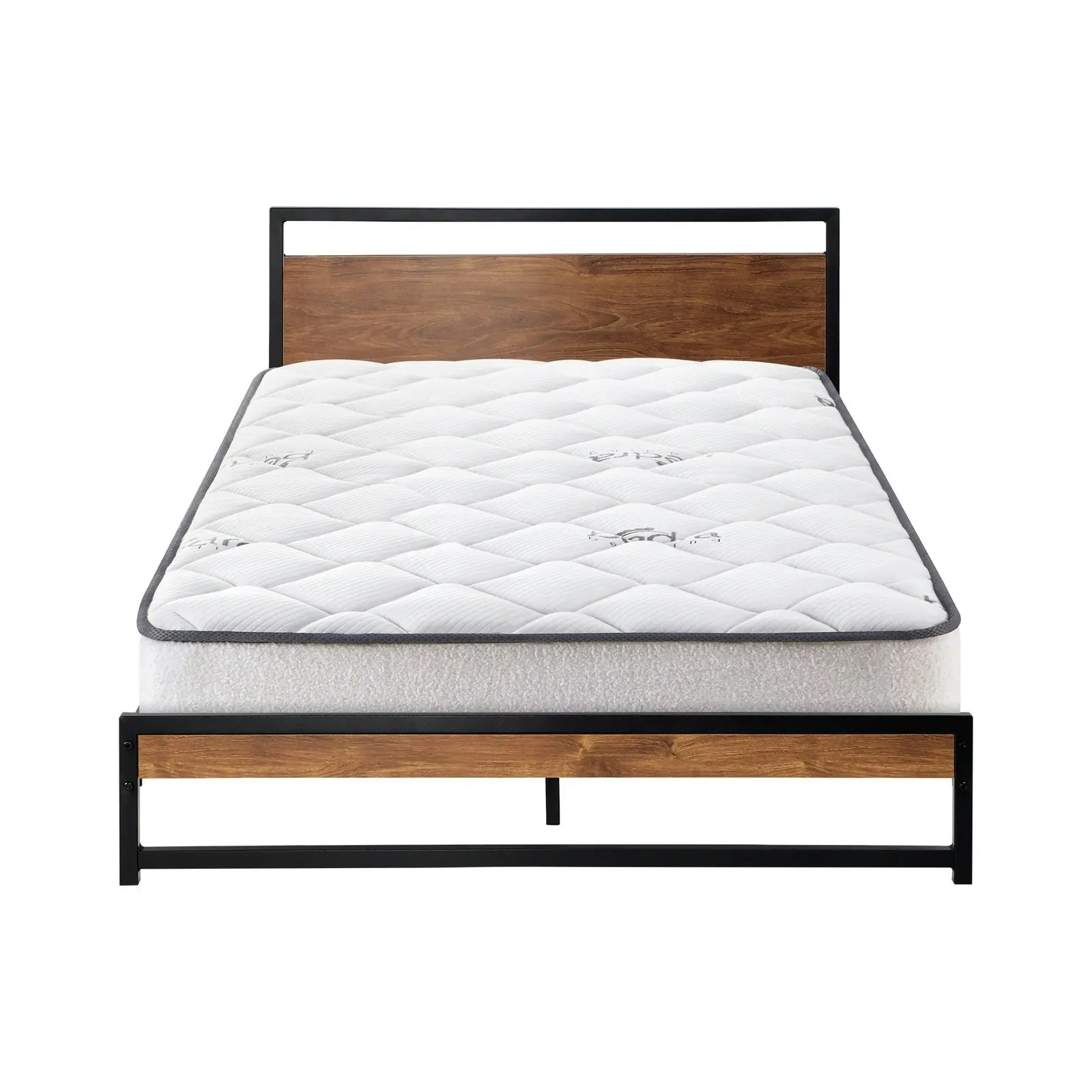 Oikiture Metal Bed Frame King Single Beds Platform with Mattress