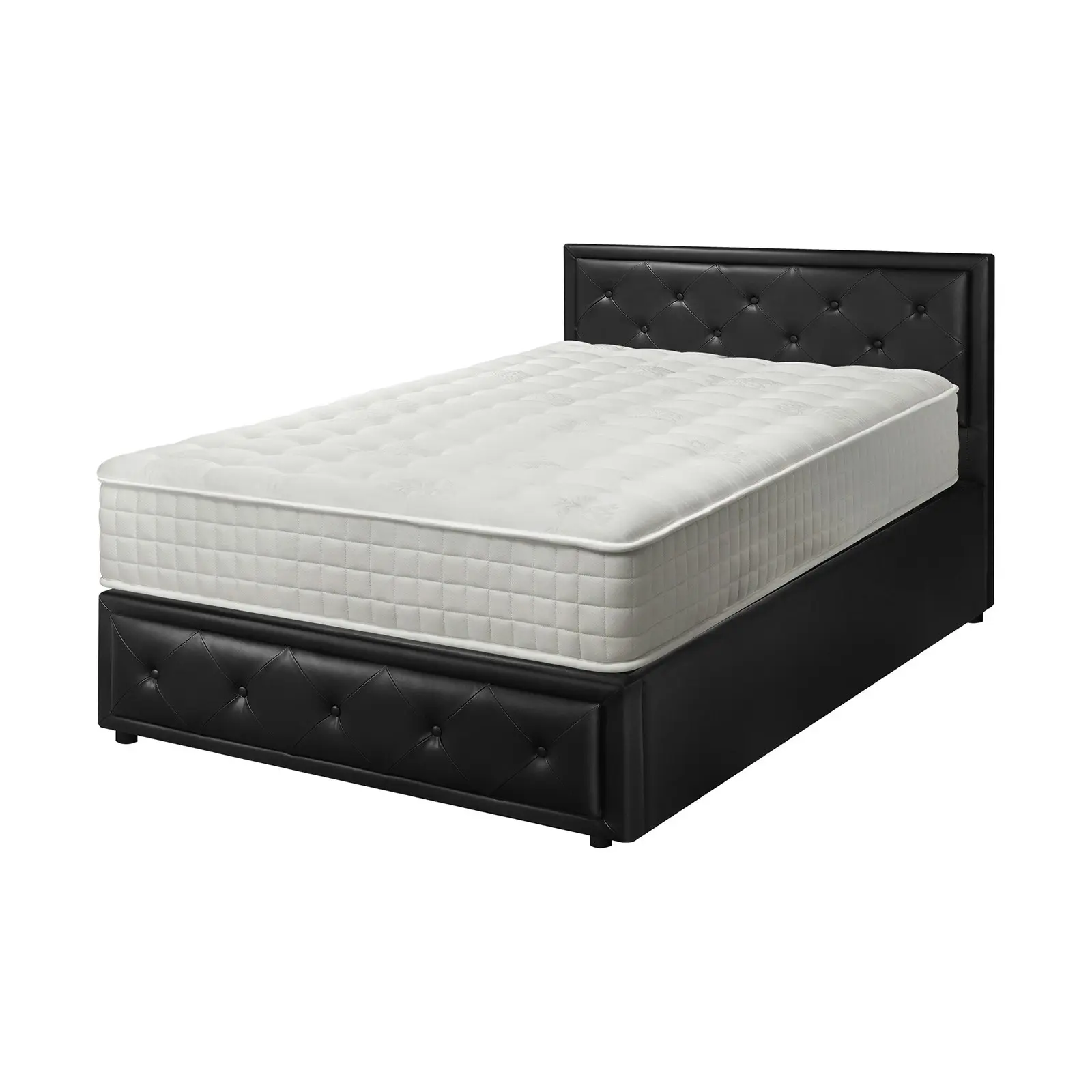 Oikiture Bed Frame King Single Gas Lift Storage Mattress Base With Mattress ENZO