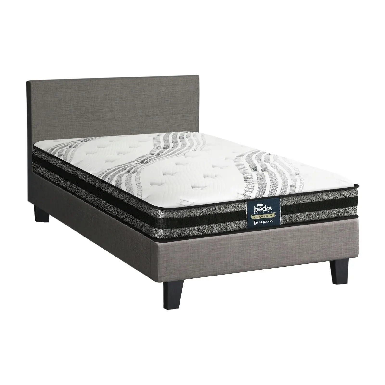 Oikiture Bed Frame with King Single Mattress Set VANK