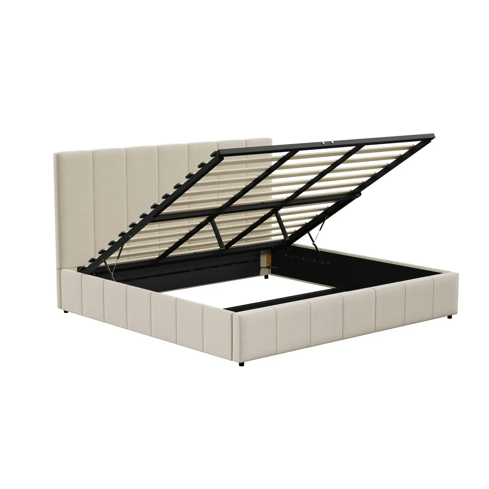 Oikiture Bed Frame King Size Beds Platform Gas Lift Storage Base