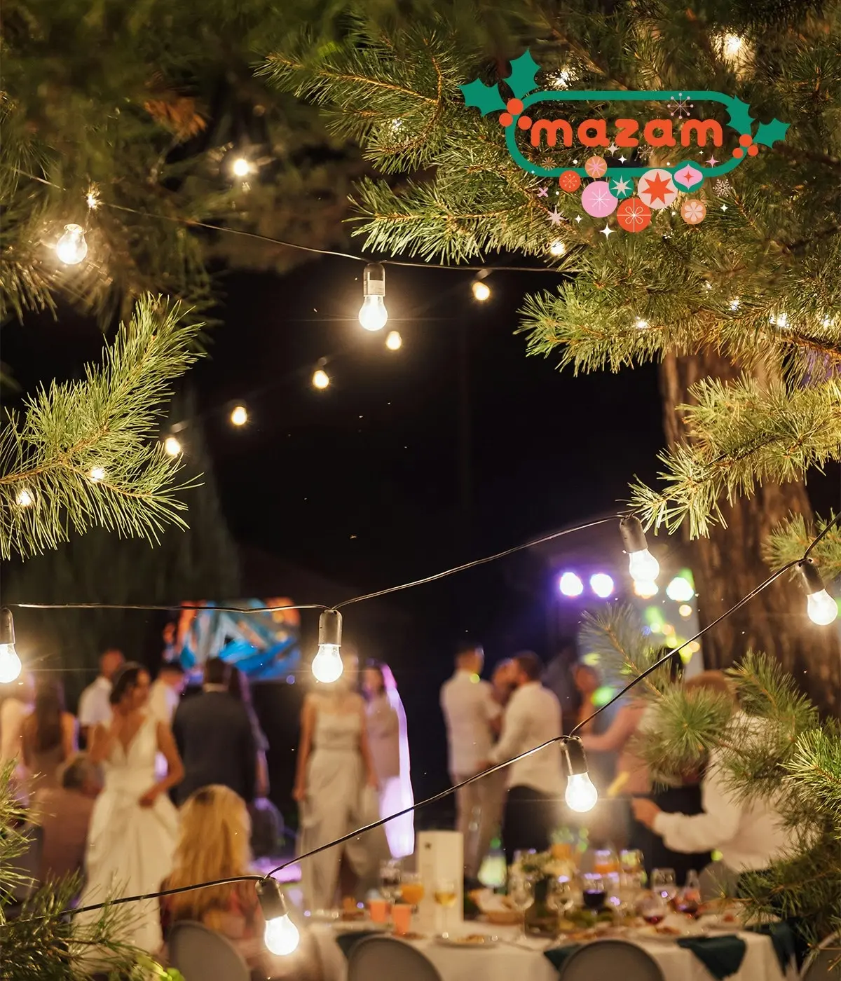 Mazam 30M Solar LED Festoon String Lights Christmas Waterproof Outdoor Garden