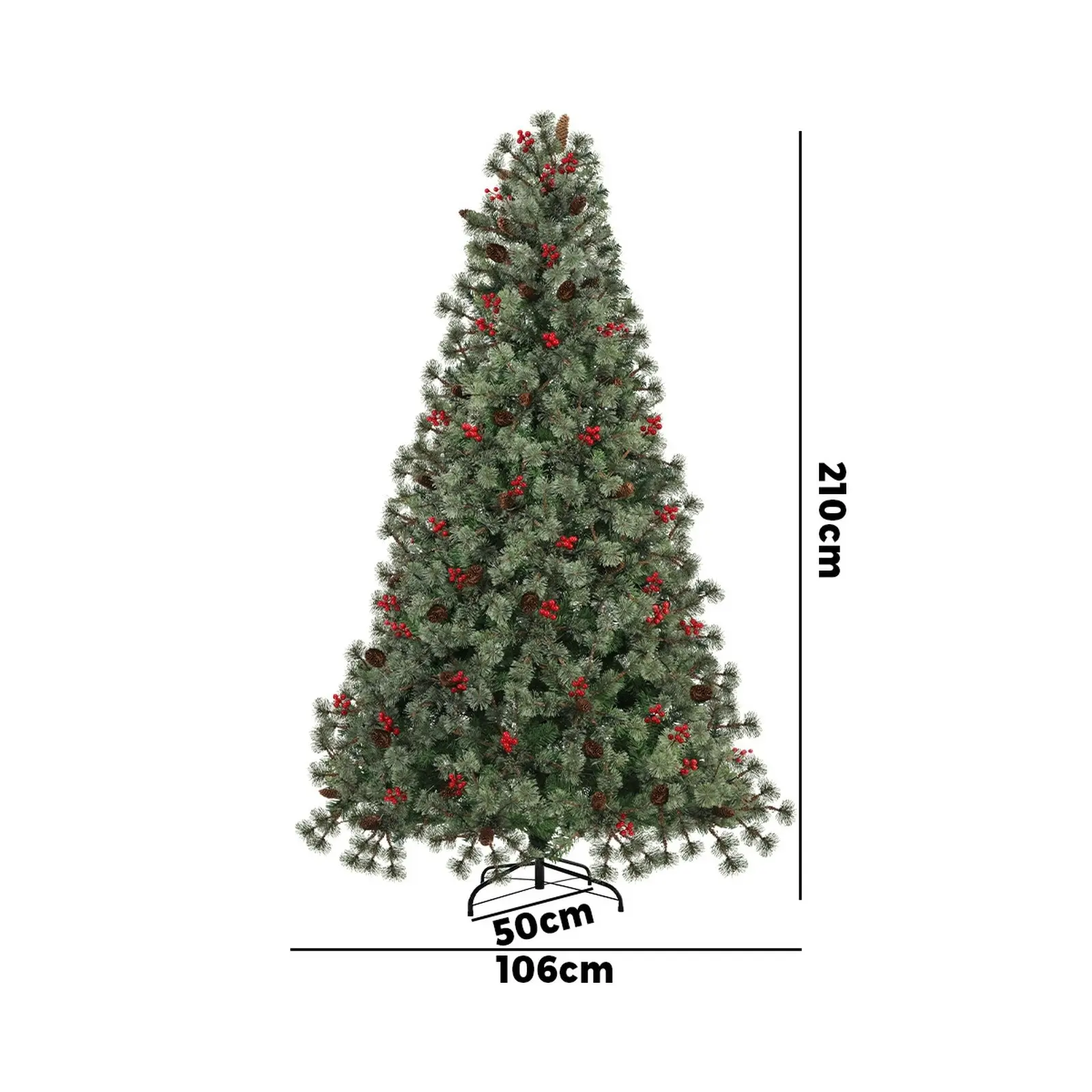 Mazam LED Christmas Tree 2.1M 7FT Xmas Trees Decorations w/ Ornaments Green