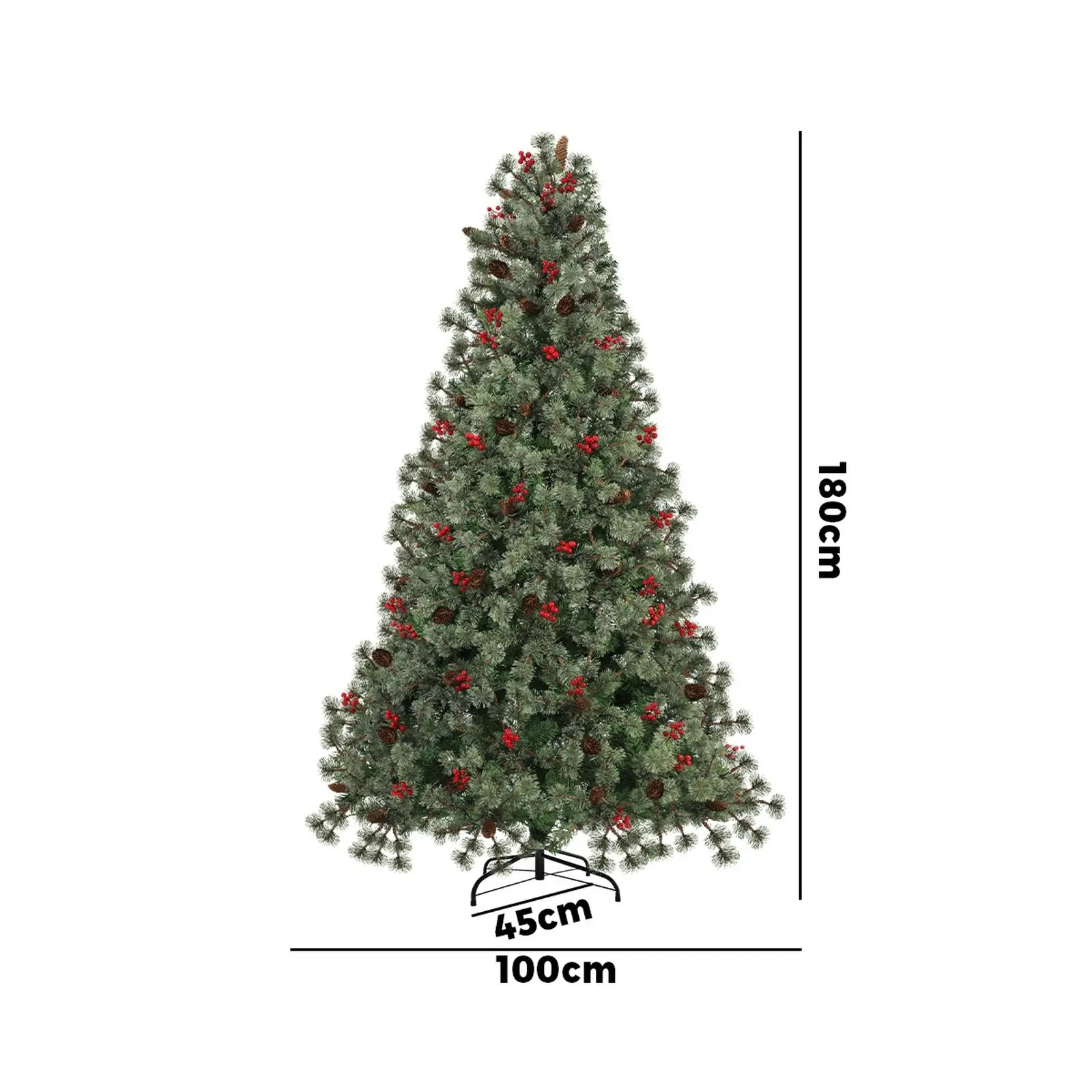 Mazam LED Christmas Tree 1.8M 6FT Xmas Trees Decorations with Ornaments Green