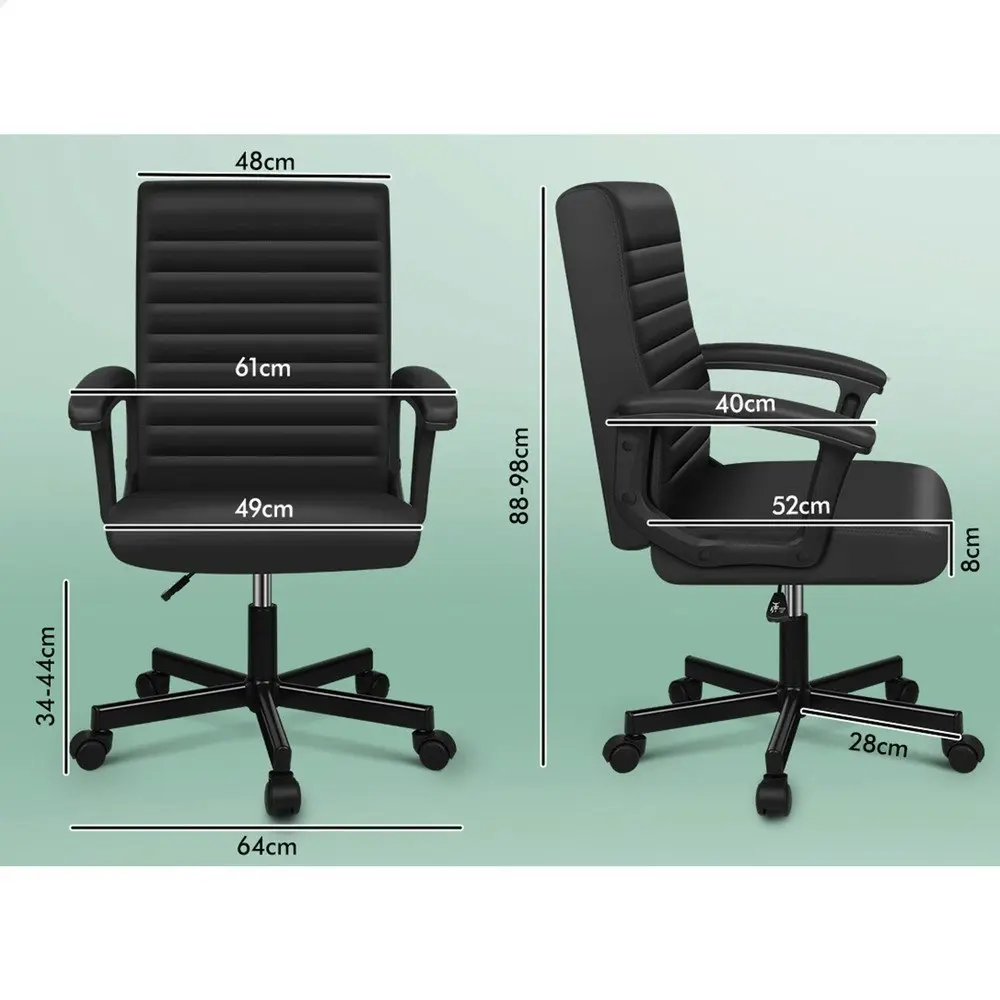 Alfordson Office Chair Executive Mid Back Black