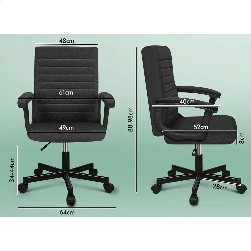 Alfordson Office Chair Executive Mid Back Fabric Black