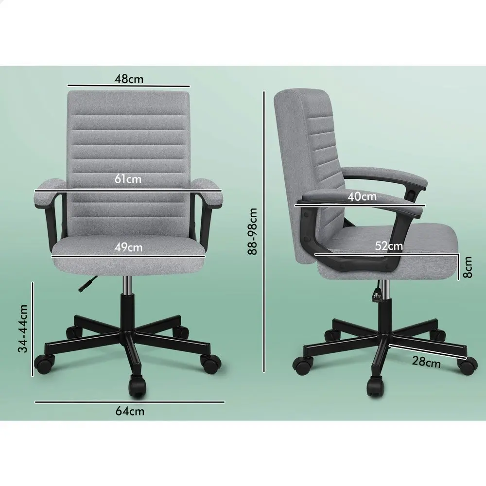 Alfordson Office Chair Executive Mid Back Fabric Grey