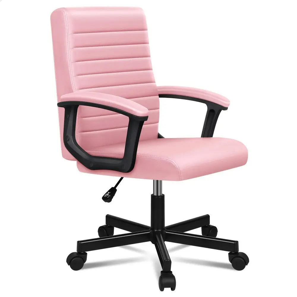 Alfordson Office Chair Executive Mid Back Pink