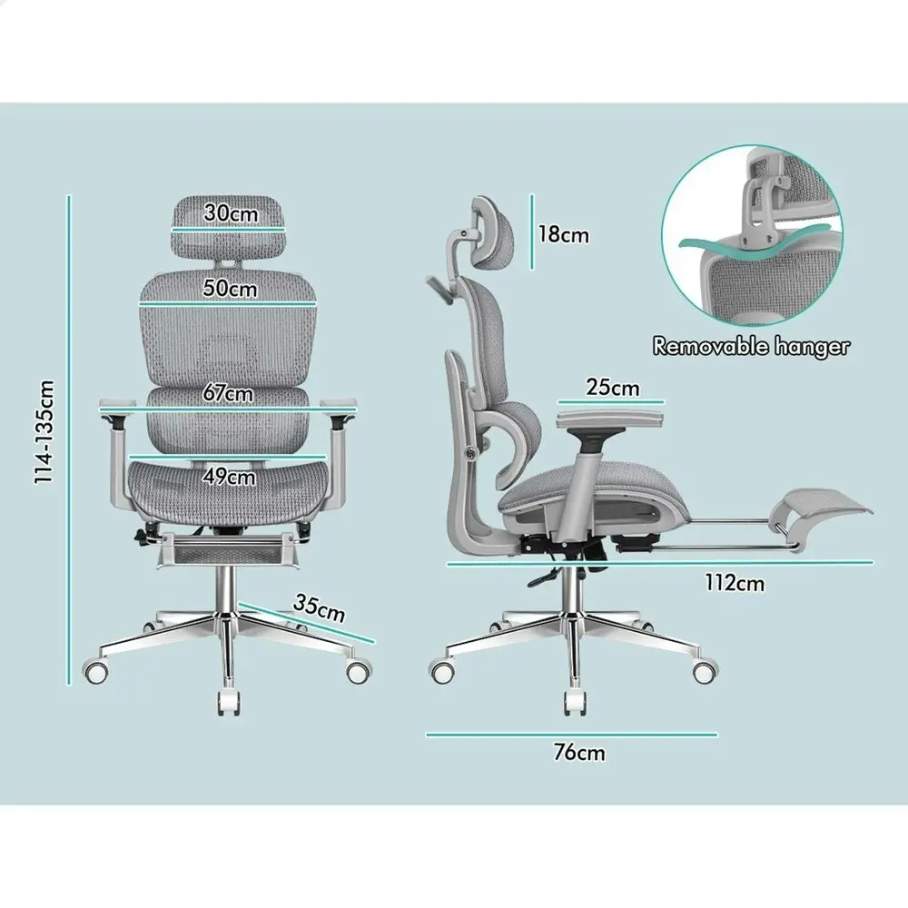 Alfordson Ergonomic Office Chair Executive Grey