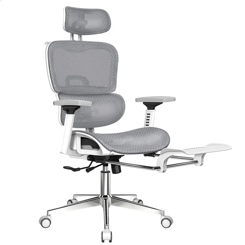 Alfordson Ergonomic Office Chair Executive White Grey