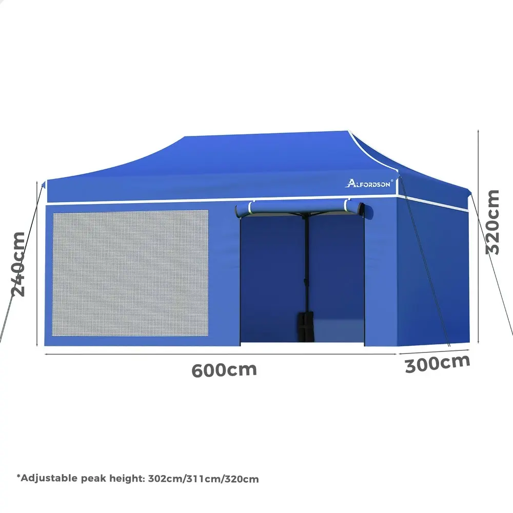 Alfordson Gazebo 3x6 Pop Up Marquee Blue