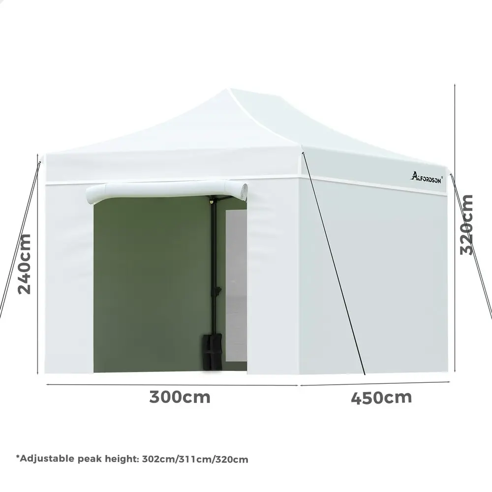 Alfordson Gazebo 3x4.5 Pop Up Marquee White