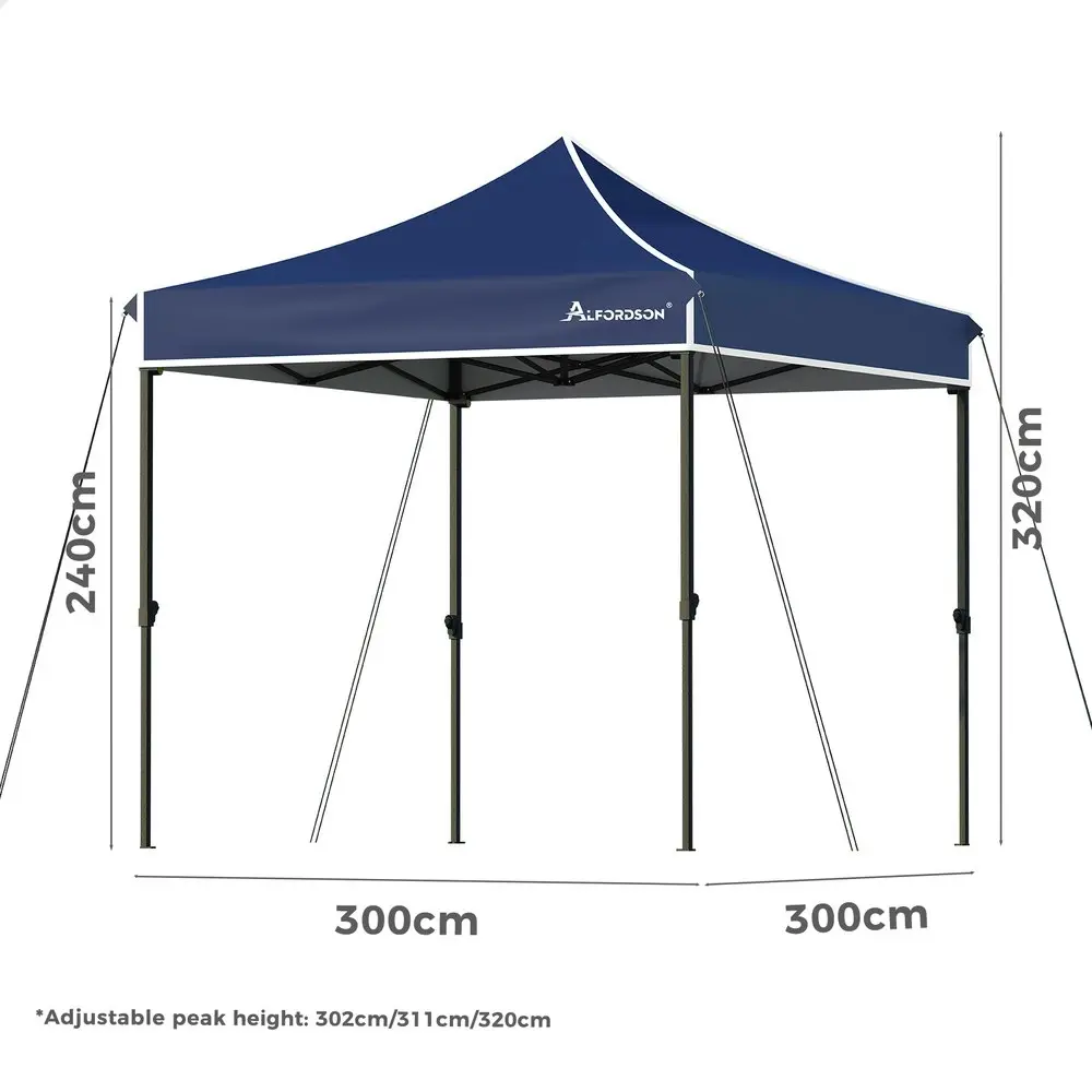 Alfordson Gazebo 3x3 Pop Up Tent Wedding Canopy Navy