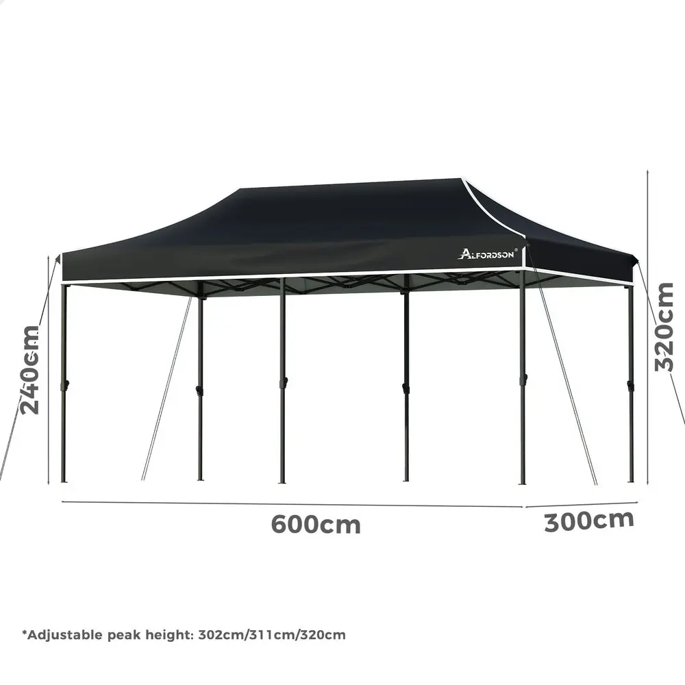 Alfordson Gazebo 3x6 Pop Up Tent Wedding Canopy Black