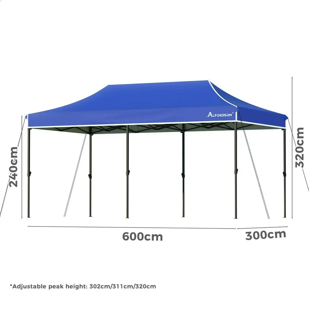 Alfordson Gazebo 3x6 Pop Up Marquee Outdoor Folding Tent Wedding Canopy Blue