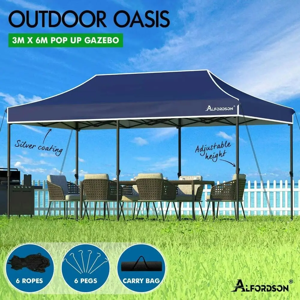 Alfordson Gazebo 3x6 Pop Up Tent Wedding Canopy Navy