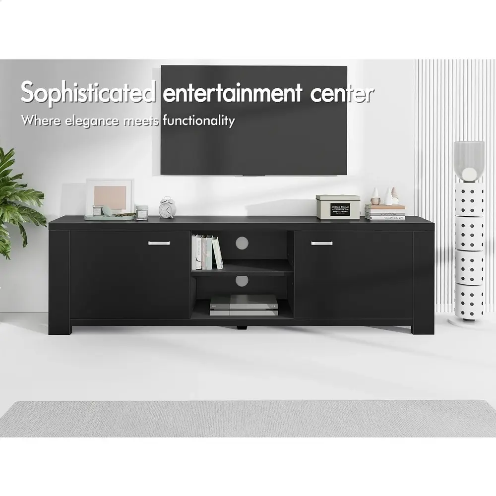 Alfordson Entertainment Unit TV Cabinet Stand 160cm Black