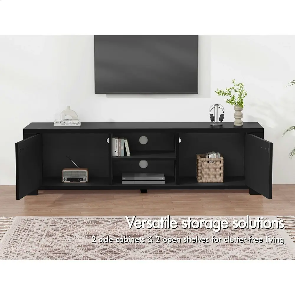 Alfordson Entertainment Unit TV Cabinet Stand 160cm Black