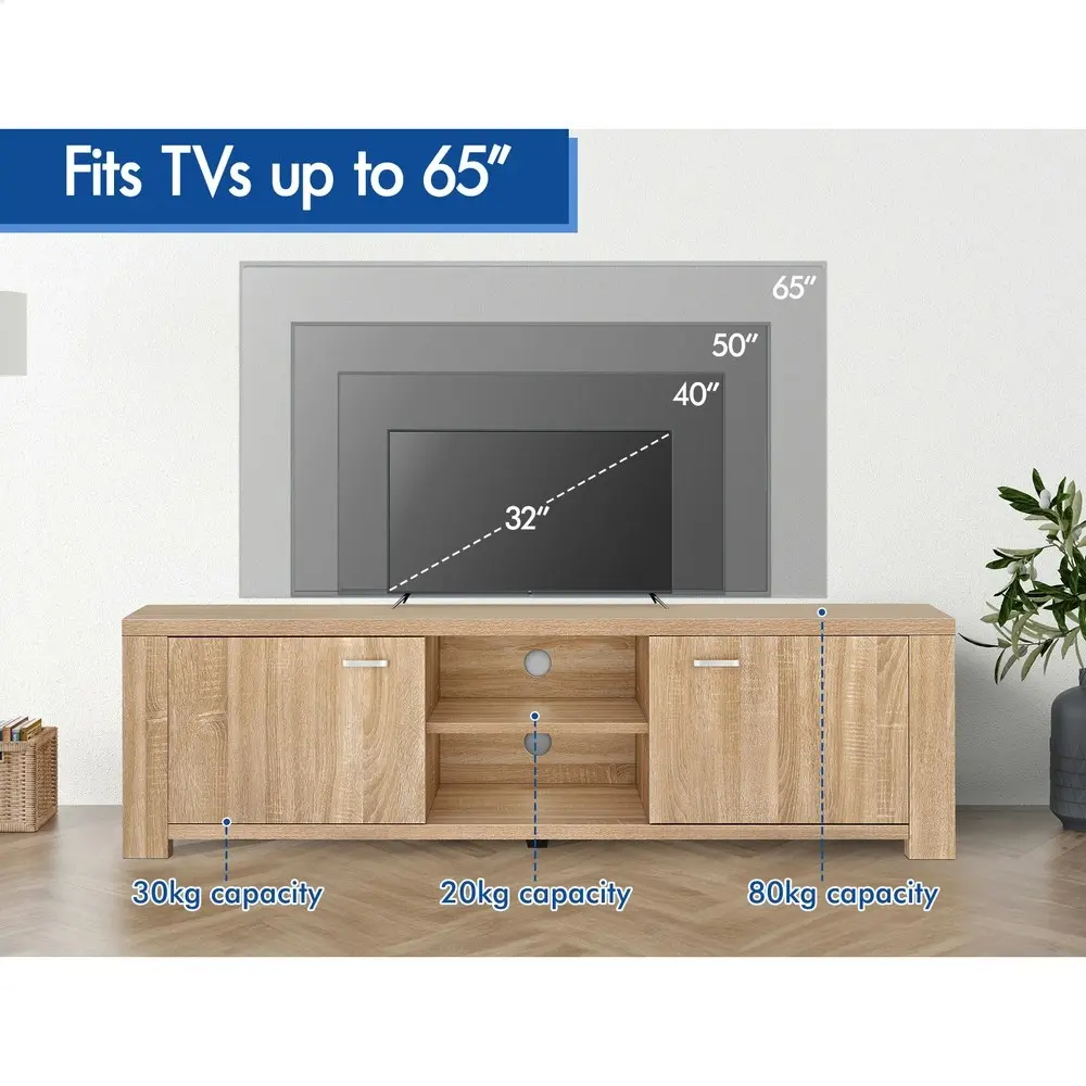 Alfordson Entertainment Unit TV Cabinet Stand 160cm Wood