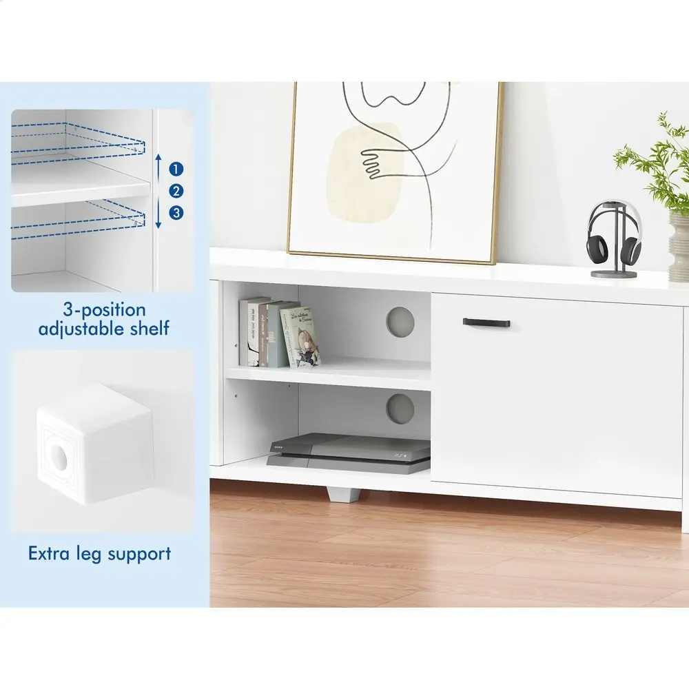 Alfordson Entertainment Unit TV Cabinet Stand 160cm White