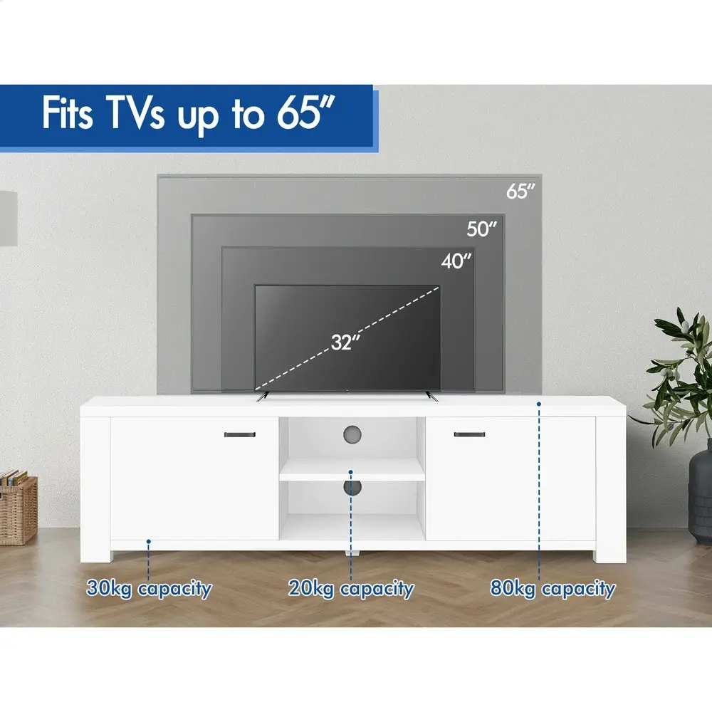 Alfordson Entertainment Unit TV Cabinet Stand 160cm White