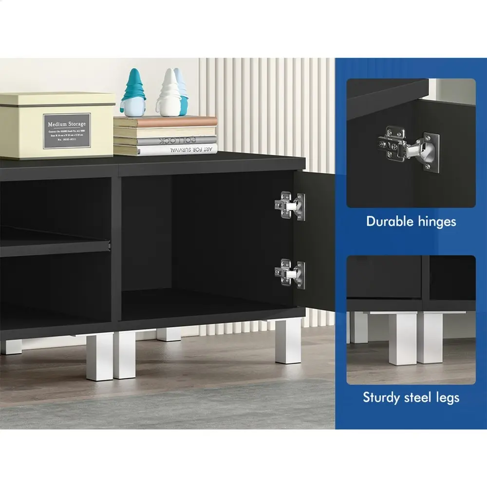 Alfordson Entertainment Unit TV Cabinet Stand 190cm Black