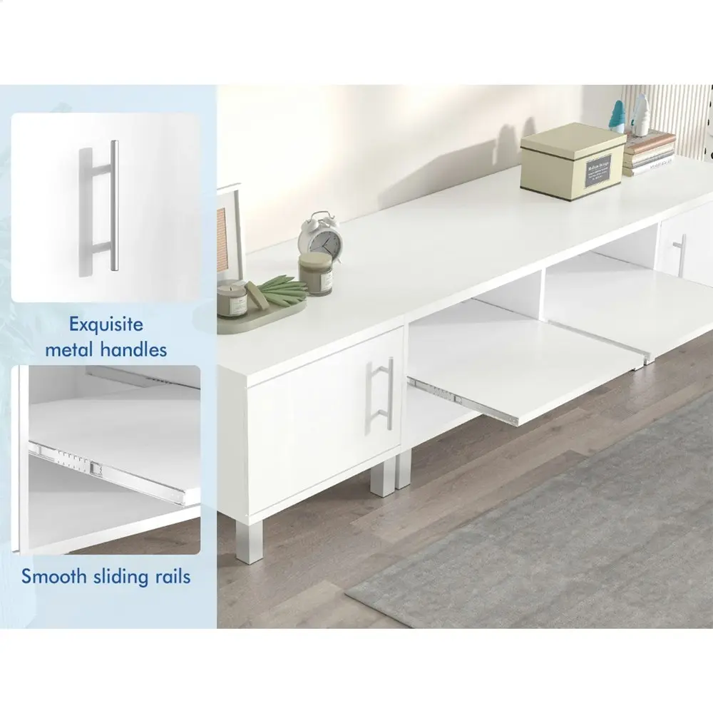 Alfordson Entertainment Unit TV Cabinet Stand 190cm White