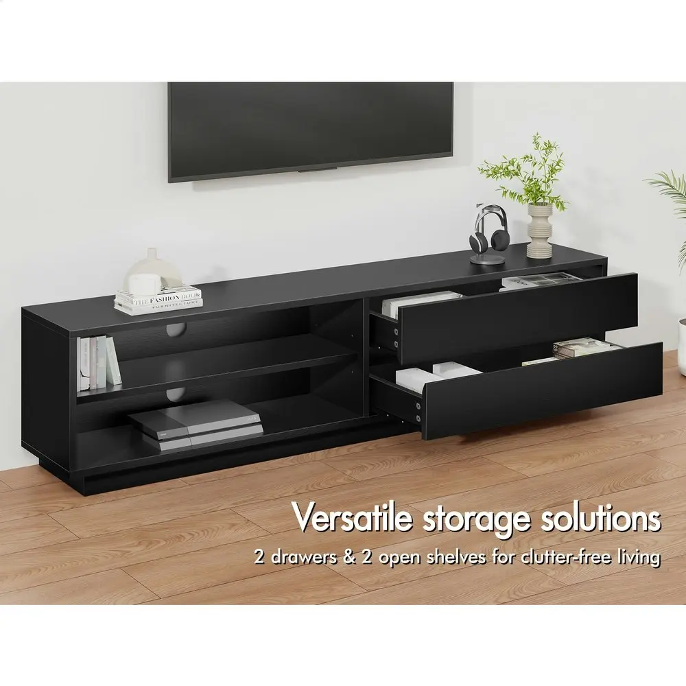 Alfordson Entertainment Unit TV Cabinet Stand Storage Drawer 180cm Black