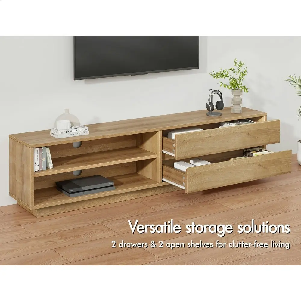 Alfordson Entertainment Unit TV Cabinet Stand Storage Drawer 180cm Oak