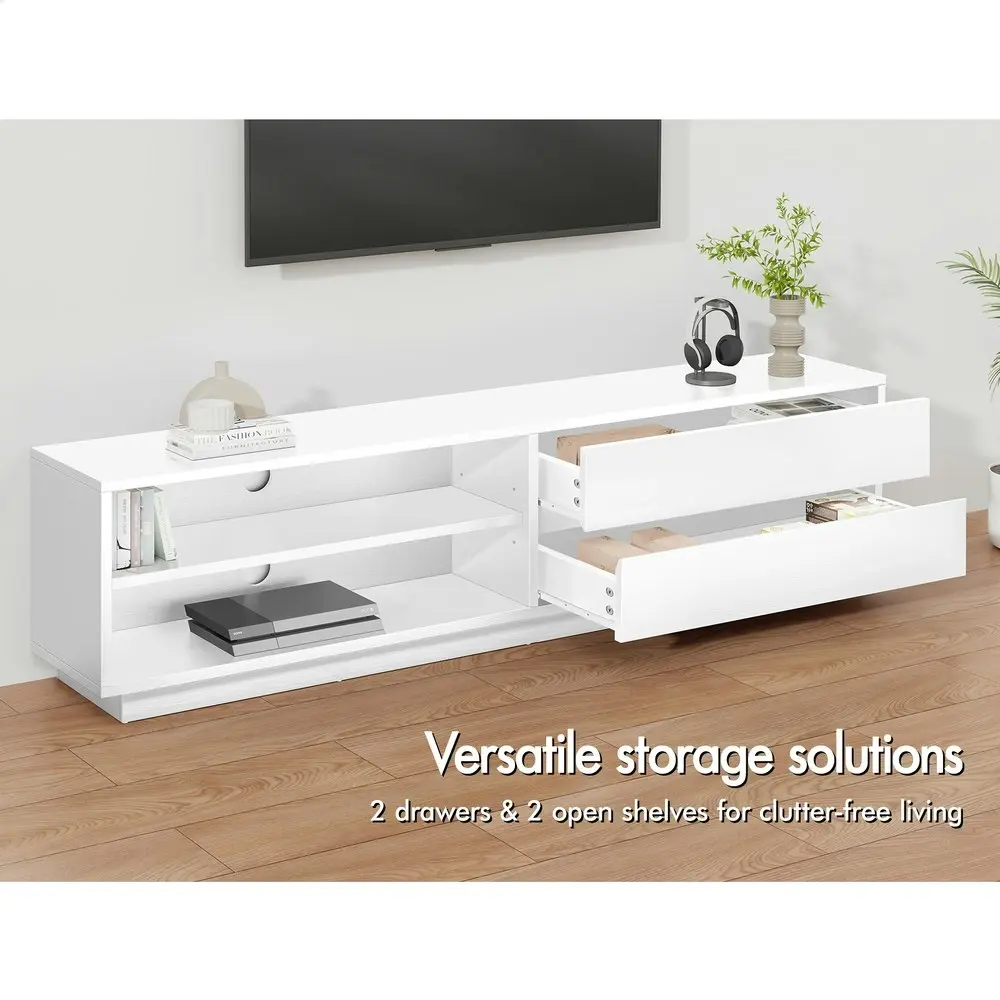 Alfordson Entertainment Unit TV Cabinet Stand Storage Drawer 180cm White