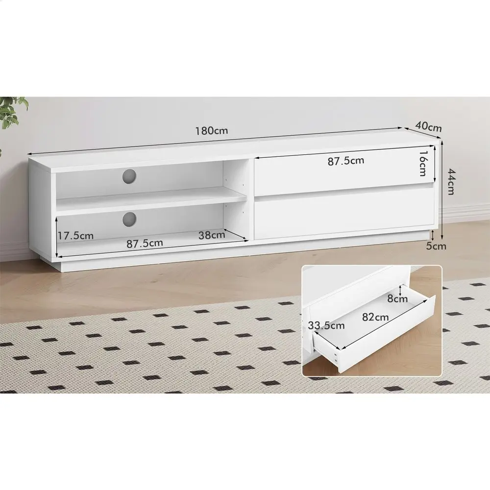 Alfordson Entertainment Unit TV Cabinet Stand Storage Drawer 180cm White