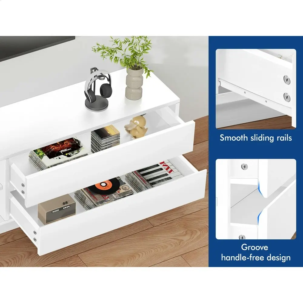 Alfordson Entertainment Unit TV Cabinet Stand Storage Drawer 180cm White