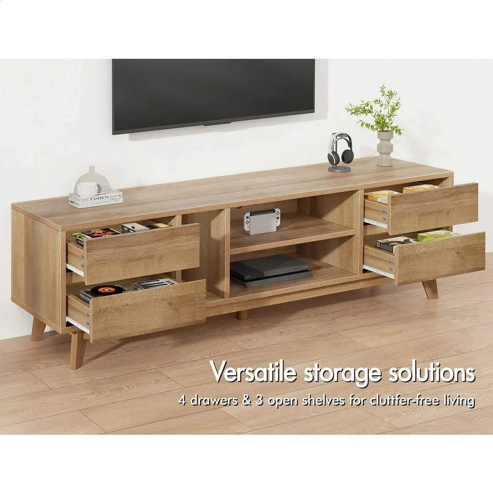 Alfordson Entertainment Unit TV Cabinet Stand 180cm Oak