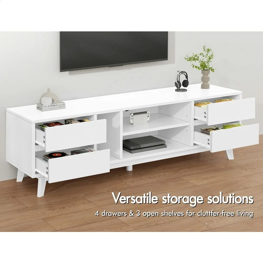 Alfordson Entertainment Unit TV Cabinet Stand 180cm White