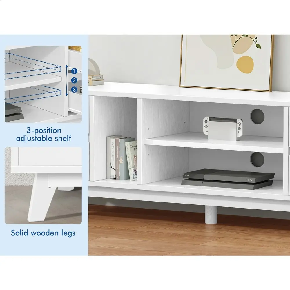 Alfordson Entertainment Unit TV Cabinet Stand 180cm White