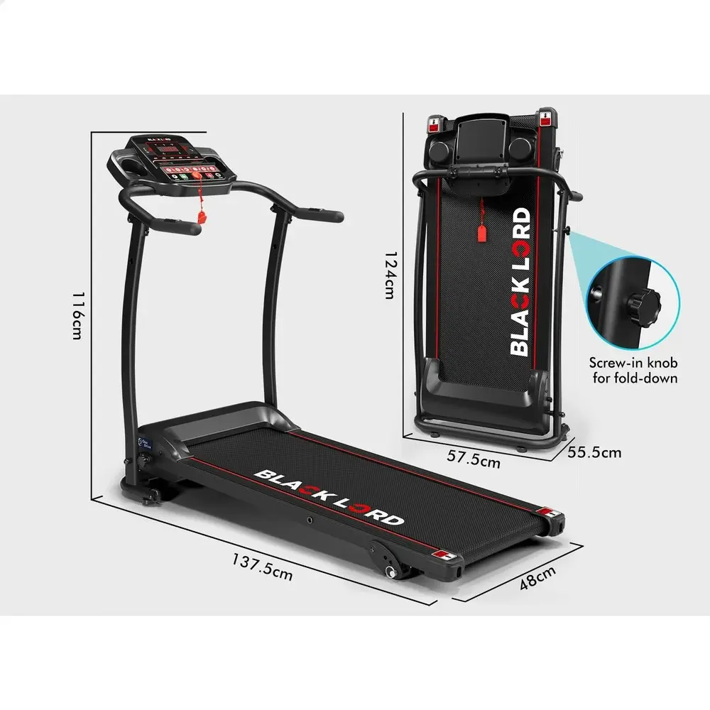 Black Lord Treadmill Electric Exercise Running Machine Foldable Home Gym Fitness