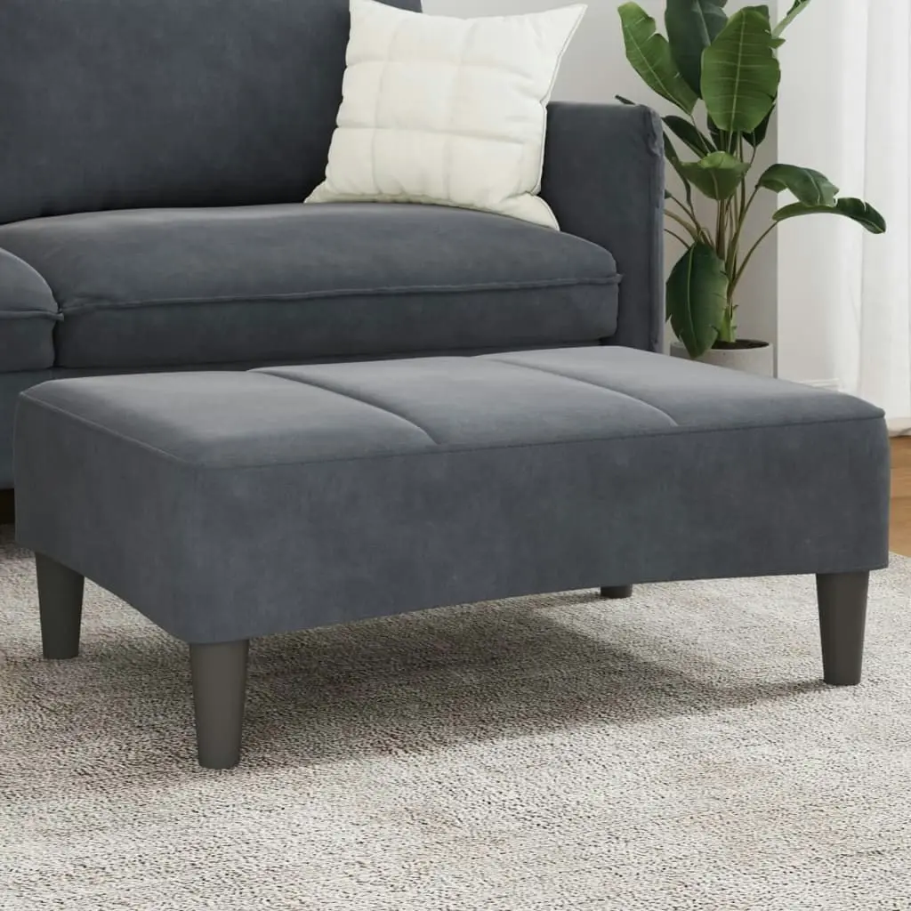 Footstool Dark Grey 77x55x31 cm Velvet 4007376