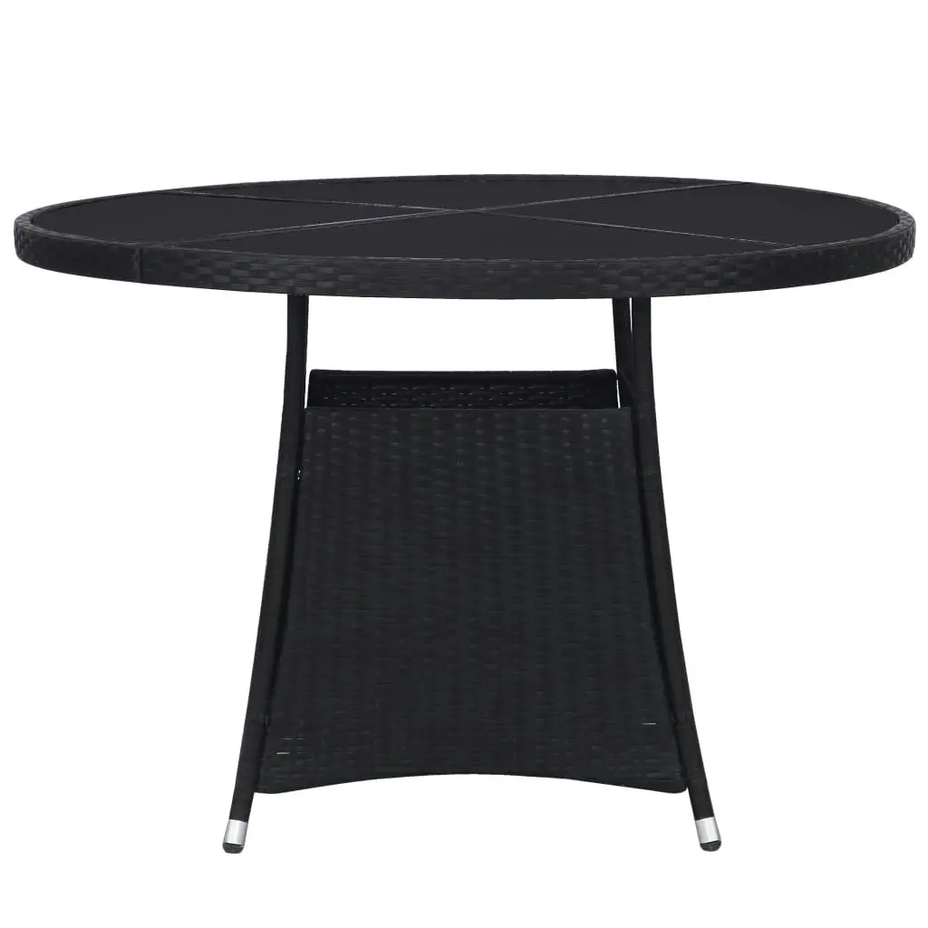 Garden Table Black Ø110x74 cm Poly Rattan 318711