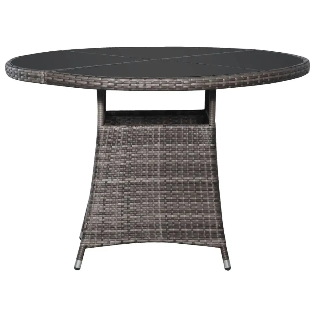 Garden Table Grey Ø110x74 cm Poly Rattan 318710