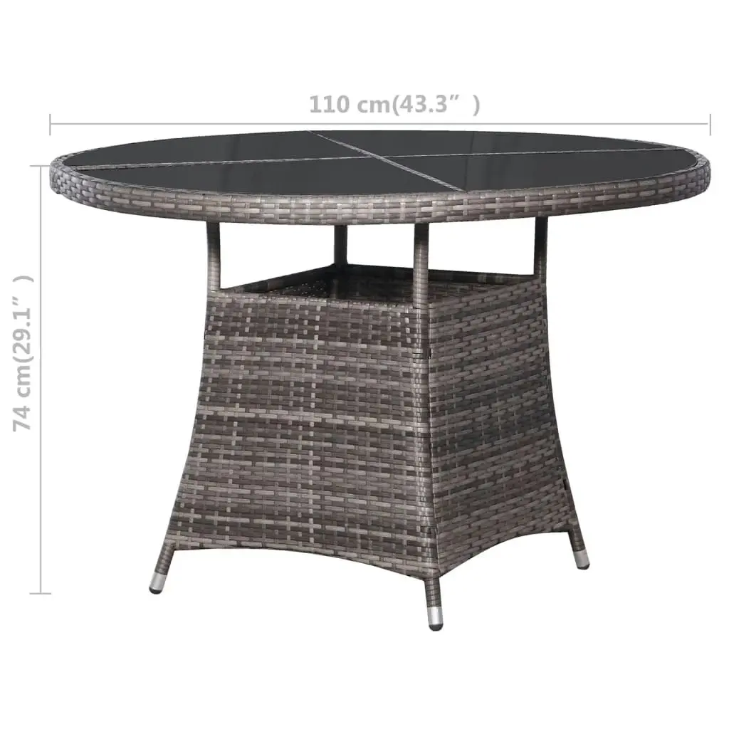 Garden Table Grey Ø110x74 cm Poly Rattan 318710