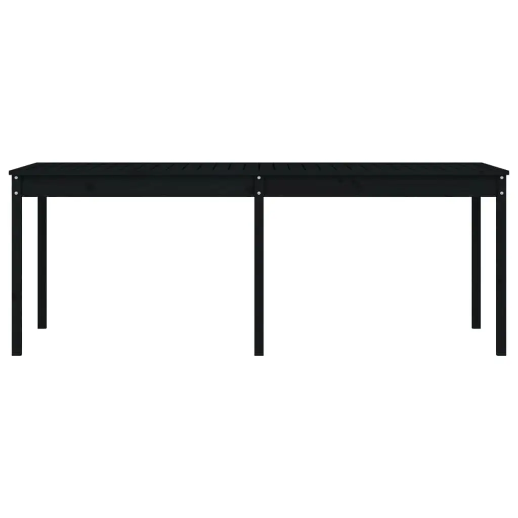 Garden Table Black 203.5x100x76 cm Solid Wood Pine 823987