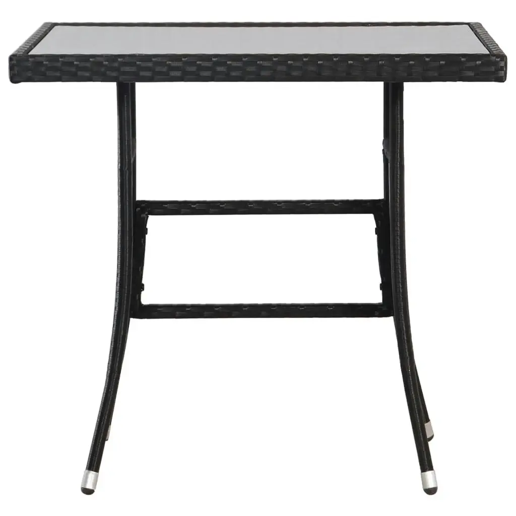 Garden Table Black 80x80x74 cm Poly Rattan 318712