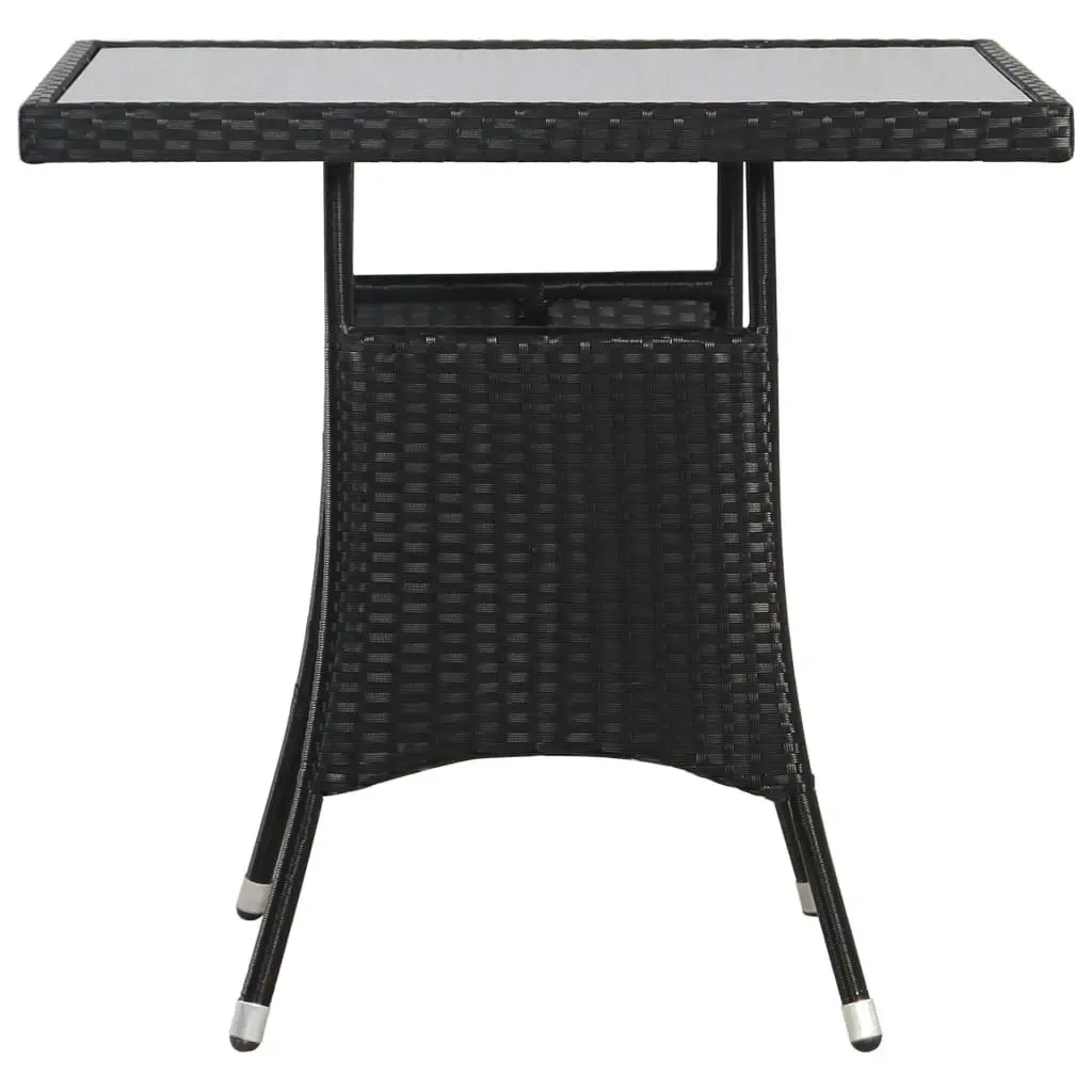 Garden Table Black 80x80x74 cm Poly Rattan 318712