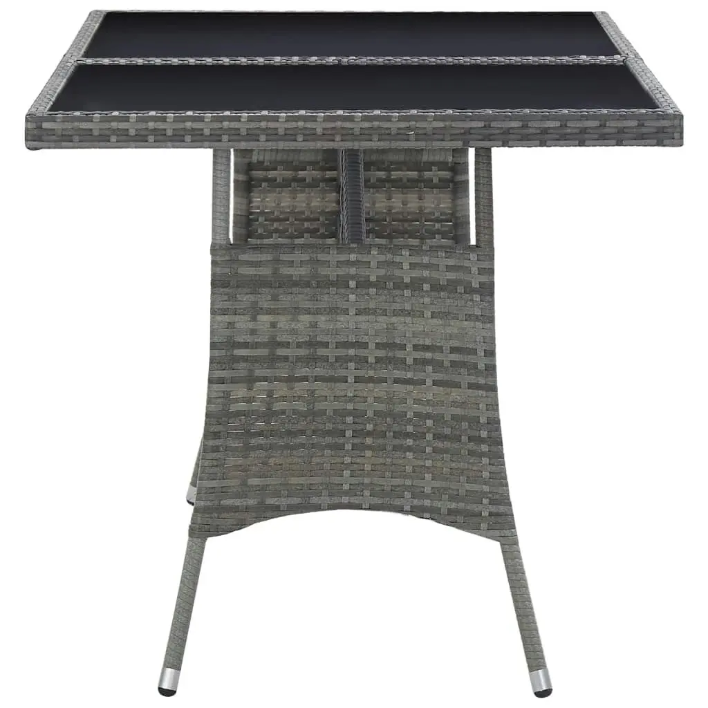 Garden Table Grey 140x80x74 cm Poly Rattan 318716