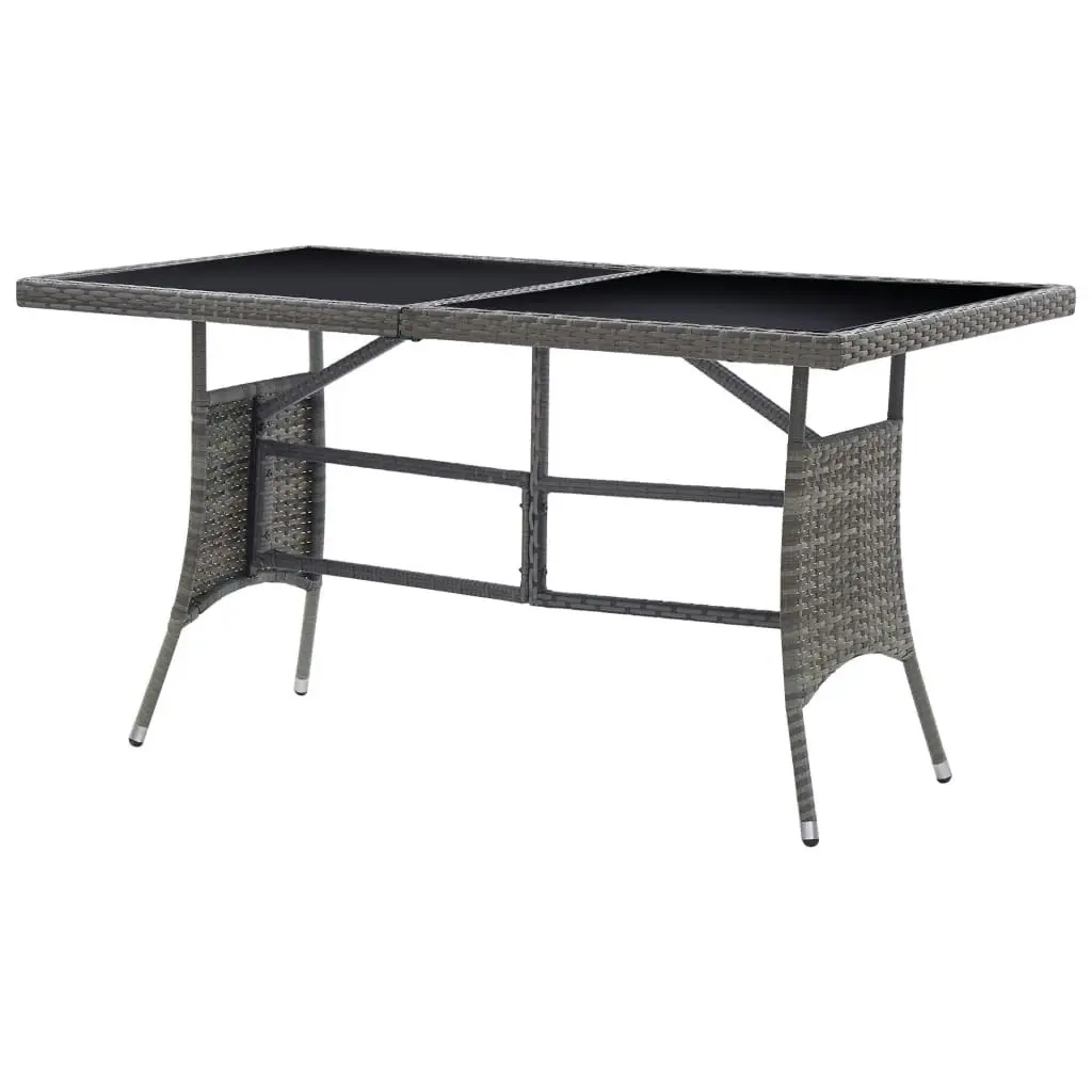 Garden Table Grey 140x80x74 cm Poly Rattan 318716