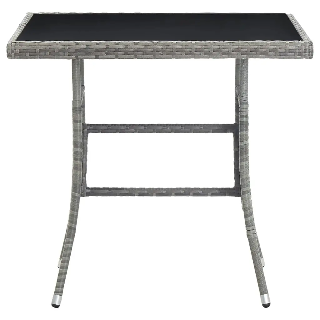 Garden Table Grey 80x80x74 cm Poly Rattan 318715