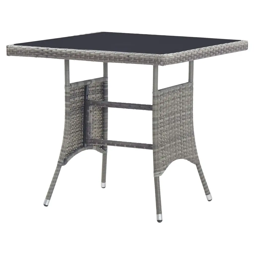 Garden Table Grey 80x80x74 cm Poly Rattan 318715